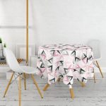 Renkli Üçgen Motifler Modern Dijital Baskılı Yuvarlak Masa Örtüsü - Çap 140cm Realhomes