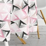Renkli Üçgen Motifler Modern Dijital Baskılı Yuvarlak Masa Örtüsü - Çap 140cm Realhomes