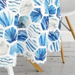 - MasaYuv-2055-Gorsel3 - Realhomes Mavi Temalı Geometrik Şekilli Yuvarlak Masa Örtüsü - Çap 140cm Realhomes