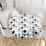 - MasaYuv-2056-Gorsel1 - Realhomes Yuvarlak Desenli Modern Dijital Baskılı Yuvarlak Masa Örtüsü - Çap 140cm Realhomes