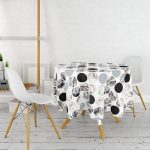 - MasaYuv-2056-Gorsel2 - Realhomes Yuvarlak Desenli Modern Dijital Baskılı Yuvarlak Masa Örtüsü - Çap 140cm Realhomes