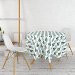 - MasaYuv-2077-Gorsel2 - Realhomes  Renkli Yapraklar Dijital Baskılı Yuvarlak Masa Örtüsü - Çap 140cm Realhomes