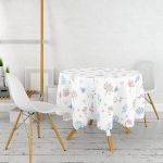 - MasaYuv-2094-Gorsel2 - Realhomes  Realhomes Özel Tasarım Çiçek Desenli Modern Yuvarlak Masa Örtüsü - Çap 140cm Realhomes