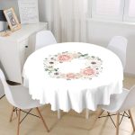 Özel Tasarım İsimli Çiçek Desenli Dijital Baskılı Yuvarlak Masa Örtüsü - Çap 140cm Realhomes