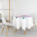 Realhomes Özel Tasarım Dijital Baskılı Modern Yuvarlak Masa Örtüsü - Çap 140cm Realhomes