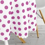 - MasaYuv-2153-Gorsel3 - Realhomes Mor Puantiyeli Dijital Baskılı Yuvarlak Masa Örtüsü - Çap 140cm Realhomes