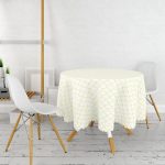 Sarı Geometrik Desenli Dijital Baskılı Modern Yuvarlak Masa Örtüsü - Çap 140cm Realhomes