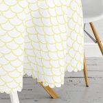 Sarı Geometrik Desenli Dijital Baskılı Modern Yuvarlak Masa Örtüsü - Çap 140cm Realhomes