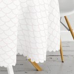 - MasaYuv-2171-Gorsel3 - Realhomes Pembe Geometrik Desenli Dijital Baskılı Yuvarlak Masa Örtüsü - Çap 140cm Realhomes