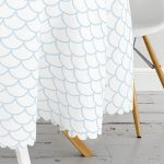 - MasaYuv-2173-Gorsel3 - Realhomes Açık Mavi Geometrik Desenli Dijital Baskılı Yuvarlak Masa Örtüsü - Çap 140cm Realhomes