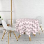 Renkli Zigzag Desenli Dijital Baskılı Yuvarlak Masa Örtüsü - Çap 140cm Realhomes