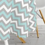 Gri Turkuaz Zigzag Desenli Yuvarlak Masa Örtüsü Yuvarlak Masa Örtüsü - Çap 140cm Realhomes