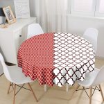Modern Geometrik Desenli Dijital Baskılı Yuvarlak Masa Örtüsü - Çap 140cm Realhomes
