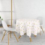 - MasaYuv-2370-Gorsel2 - Realhomes  Çizgili Yaldızlı Kalpler Dijital Baskılı Yuvarlak Masa Örtüsü - Çap 140cm Realhomes