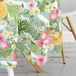 - MasaYuv-2375-Gorsel3 - Realhomes  Tropik Bitki Desenli Dijital Baskılı Yuvarlak Masa Örtüsü - Çap 140cm Realhomes