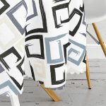 Gri Siyah Labirent Çizimli Modern Dijital Baskılı Yuvarlak Masa Örtüsü - Çap 140cm Realhomes