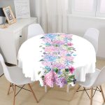 - MasaYuv-2397-Gorsel1 - Realhomes  RealHomes Zambak Desenli Dijital Baskılı Yuvarlak Masa Örtüsü Yuvarlak Masa Örtüsü - Çap 140cm Realhomes