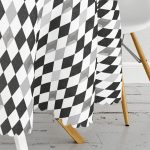 Siyah Beyaz Gri Elmas Şekilli Yuvarlak Masa Örtüsü - Çap 140cm Realhomes