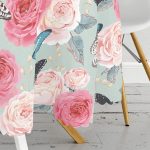 Lekeli Kelebekler Çizimli Yuvarlak Masa Örtüsü - Çap 140cm Realhomes