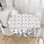 - MasaYuv-2439-Gorsel1 - Realhomes Düzensiz Geometrik Şekiller Dijital Baskılı Yuvarlak Masa Örtüsü - Çap 140cm Realhomes