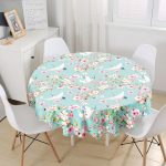 - MasaYuv-2444-Gorsel1 - Realhomes Ebabil Kuşları Motifli Yuvarlak Masa Örtüsü - Çap 140cm Realhomes