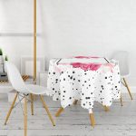 - MasaYuv-2457-Gorsel2 - Realhomes A True Love Story Baskılı Dijital Yuvarlak Masa Örtüsü - Çap 140cm Realhomes