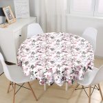 - MasaYuv-2472-Gorsel1 - Realhomes Toplu Kavaniçe Çiçek Baskılı Dijital Baskılı Yuvarlak Masa Örtüsü - Çap 140cm Realhomes