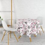 - MasaYuv-2472-Gorsel2 - Realhomes Toplu Kavaniçe Çiçek Baskılı Dijital Baskılı Yuvarlak Masa Örtüsü - Çap 140cm Realhomes