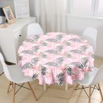 Palmiye Esintisi Temalı Dijital Baskılı Yuvarlak Masa Örtüsü - Çap 140cm Realhomes