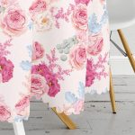 Pudra Çiçekler Temalı Dijital Baskılı Yuvarlak Masa Örtüsü - Çap 140cm Realhomes