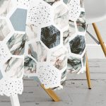 Hava Durumu Temalı Bal Peteği Motifli Dijital Baskılı Yuvarlak Masa Örtüsü - Çap 140cm Realhomes