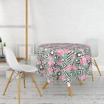 Karışık Desenli Gül Baskılı Yuvarlak Masa Örtüsü - Çap 140cm Realhomes