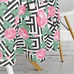 Karışık Desenli Gül Baskılı Yuvarlak Masa Örtüsü - Çap 140cm Realhomes