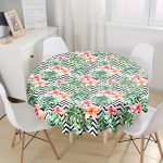 Zigzag Zebra Desenli Dijital Baskılı Yuvarlak Masa Örtüsü - Çap 140cm Realhomes