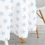 Açık Mavi Yıldız Baskılı Yuvarlak Masa Örtüsü - Çap 140cm Realhomes