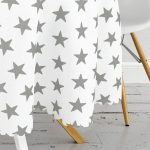 Gri Yıldız Şekilli Yuvarlak Masa Örtüsü - Çap 140cm Realhomes