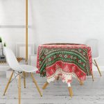 Realhomes Özel Tasarımlı Dijital Baskılı Yuvarlak Masa Örtüsü - Çap 140cm Realhomes