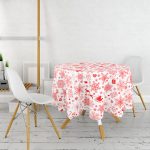 Christmas Temalı Özel Tasarım Dijital Baskılı Yuvarlak Masa Örtüsü - Çap 140cm Realhomes