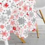 Yılbaşı Motifleri Dijital Baskılı Yuvarlak Masa Örtüsü - Çap 140cm Realhomes