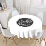 - MasaYuv-307-1-Gorsel1 - Realhomes Home Sweet Home Özel Tasarım Yuvarlak Masa Örtüsü - Çap 140cm Realhomes