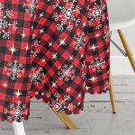 Siyah Beyaz Ekose Desenli Altın Yaldızlı Yuvarlak Masa Örtüsü - Çap 140cm Realhomes