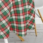 Yeşil Kırmızı Beyaz Ekose Desenli Yuvarlak Masa Örtüsü - Çap 140cm Realhomes