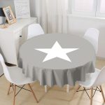 Modern Yıldız Desen Dijital Baskılı Yuvarlak Masa Örtüsü - Çap 140cm Realhomes