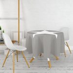 Modern Yıldız Desen Dijital Baskılı Yuvarlak Masa Örtüsü - Çap 140cm Realhomes