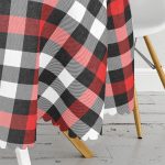 - MasaYuv-3080-Gorsel3 - Realhomes Siyah Kırmızı Beyaz Ekose Desenli Yuvarlak Masa Örtüsü - Çap 140cm Realhomes