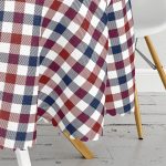 Bordo Lacivert Ekose Desenli Yuvarlak Masa Örtüsü - Çap 140cm Realhomes