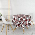 Kırmızı Siyah Çapraz Ekose Desenli Yuvarlak Masa Örtüsü - Çap 140cm Realhomes