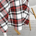 Kırmızı Siyah Çapraz Ekose Desenli Yuvarlak Masa Örtüsü - Çap 140cm Realhomes