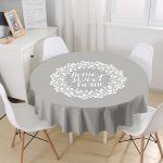 Home Sweet Home Dijital Baskılı Yuvarlak Masa Örtüsü - Çap 140cm Realhomes