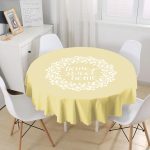 Home Sweet Home Desenli Dijital Baskılı Yuvarlak Masa Örtüsü - Çap 140cm Realhomes